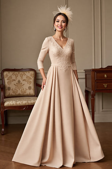 Apricot A Line Mother Of The Bride Dress With Appliques